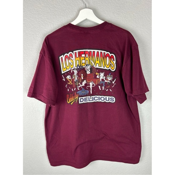 Los Hermanos Mexican Restaurant Vintage 90s Y2K Graphic Tee Shirt Unisex  Large - Picture 1 of 10